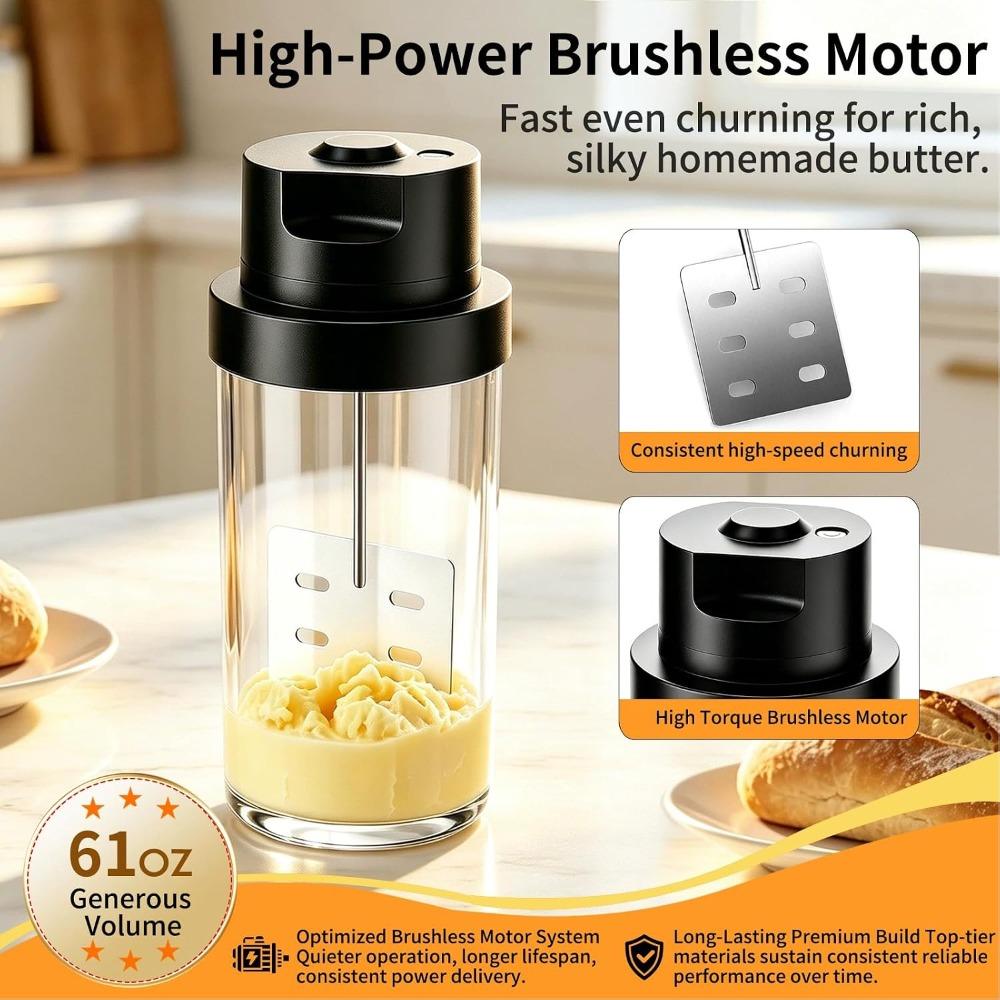 ABS Body Electric Butter Churn Stainless Steel Liner Electric Cream Mixer Kitchen Cooking