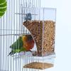 Vogelfutterspender ohne Schmutz, automatischer Futterspender für Papageien, Futterbehälter aus Acryl, Käfigzubehör für kleine und mittelgroße Sittiche