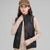 Down Jacket Vest Women's Short Stand-up Collar Autumn and Winter Casual Gourd Pressing Line Light and Warm Sleeveless Jacket
