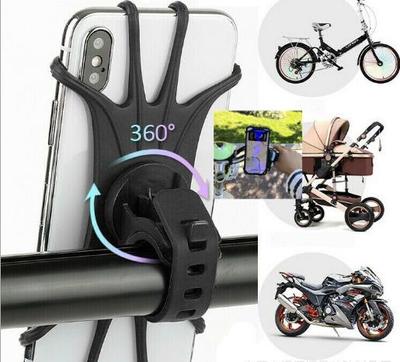 360 Rotate Bicycle Mobile Phone Holder Rotating Silicone Bicycle Cell Phone Holder Motorcycle Handlebar Holder For 4.0-6.0 Inch