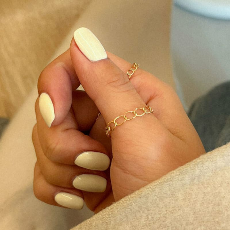Own Leather Chain Ring (No. 1, No. 2, No. 3, No. 4 / 14k gold)