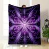 Purple Floral Mandala Design Flannel Blanket Flannel Blanket for Bedroom, Living Room, Sofa, and Nap Sofas.