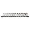 TONE Steckschlüsselsatz mit Antriebswinkel 12-teilig (sechseckig, Halter) HS412, 12,7 mm (1/2 "),