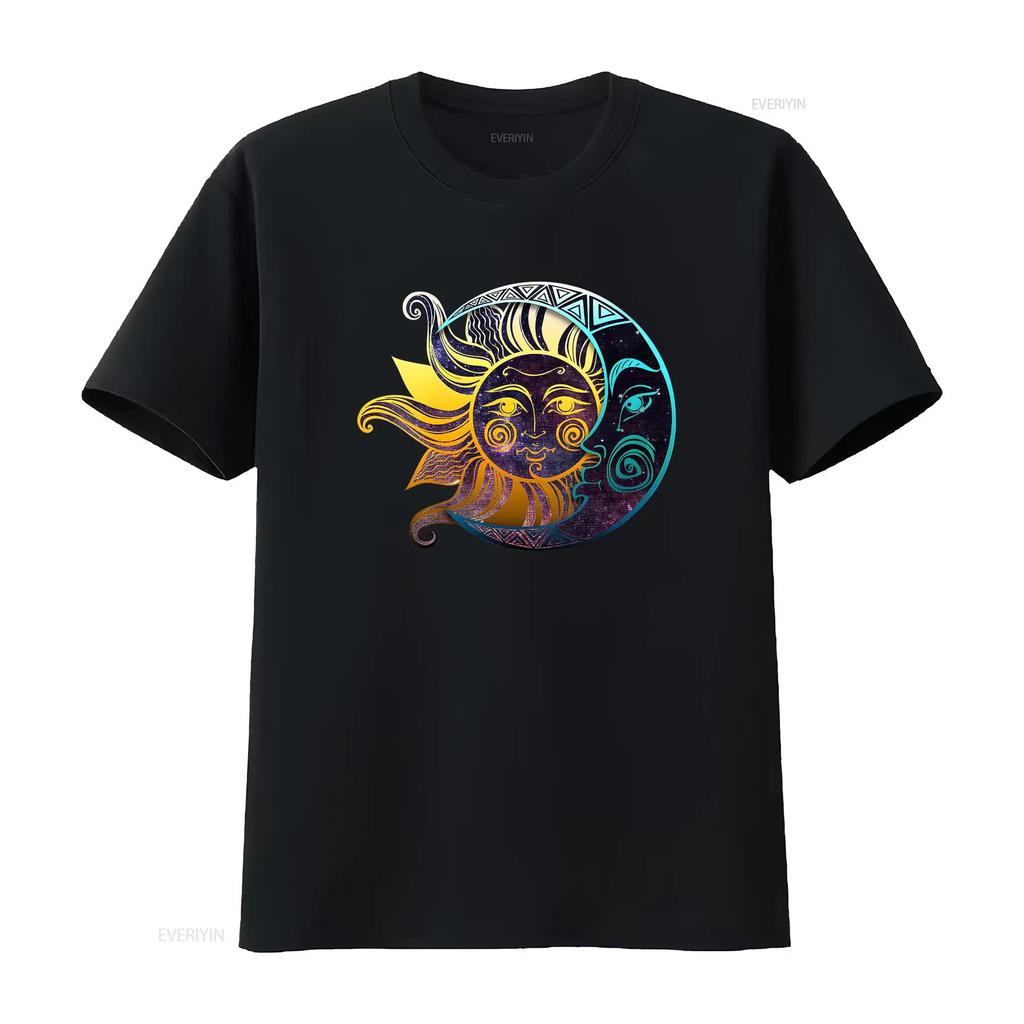 Live By The Sun Love Moon T Shirt And Trendy Spiritual Nature Bohemian Lover Vintage Washed Fashion Homme Designer Clothes