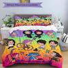 3pcs Colorful Cartoon Characters Bedding Set, Includes One Quilt Cover and Two Pillowcases, Bedroom and Guest Room Decoration. T72301133