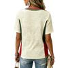 Women's V-Neck Lightweight T-Shirt with Soccer Print for Spring and Summer