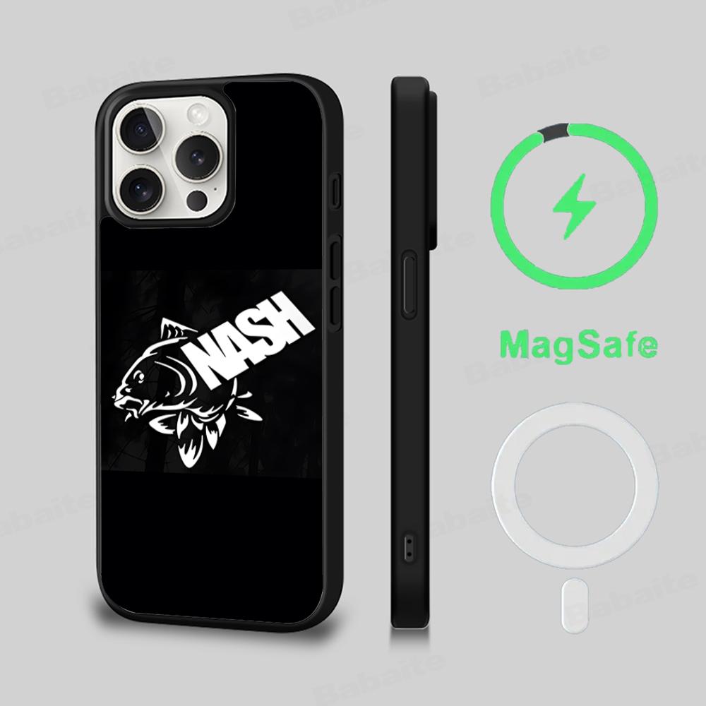 Nash Fishing Logo Phone Case Magnetic Case For IPhone 16 14 13 12 11 15 Pro Max Plus For Magsafe Wireless Charge Cover