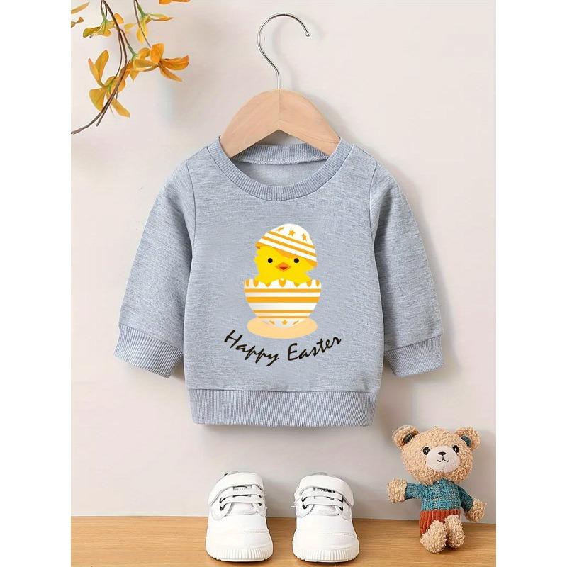 European Size Minimally Printed Pattern, Comfortable and Skin Friendly for 0-3 Year Old Baby Unisex, Versatile Baby Round Neck Hoodie