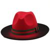 Autumn and Winter Men's and Women's Fashion Spray-painted Woolen Jazz Hat, a European, American and British Style Big-brimmed Top Hat