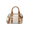 Michael Kors Bedford Logo Print Leather Boston Bag Women Bags Vanilla-White Acorn-Brown 32F9G06C0B-149