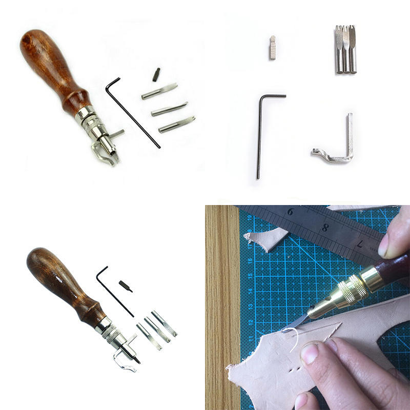 7-in-1-Mehrzweck-Lederhandwerkswerkzeug-Set zum Nähen und Falten von Lederkanten
