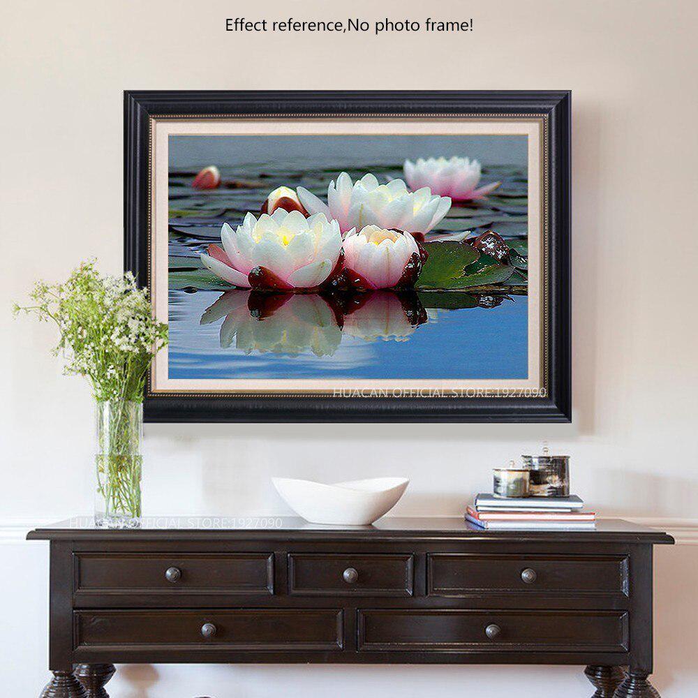 Diamond Mosaic Lotus 5D DIY Diamond Painting Embroidery Rhinestones Flower Decor