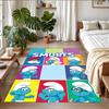 Anti‑Slip Crystal Velvet Floor Rug, Smurfs Cute Design Carpet for Indoor Living Bedroom Home Decoration
