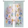 Flowers Daisies Minimalist Sheer Voile Window Curtains Tulle Curtains Living Room Balcony Decoration Drapes