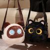 Black Cat Plush Doll Cartoon Kittry Stuffed Round Ball Cat Girl's Bag Super Cute Doll Children Birthday Christmas Gifts