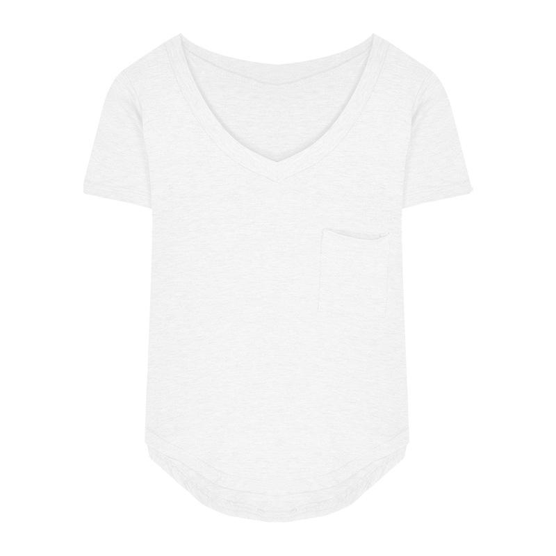 T-shirt women's summer new v-neck design sense inner bottoming shirt irregular spice girl pure desire short-sleeved top