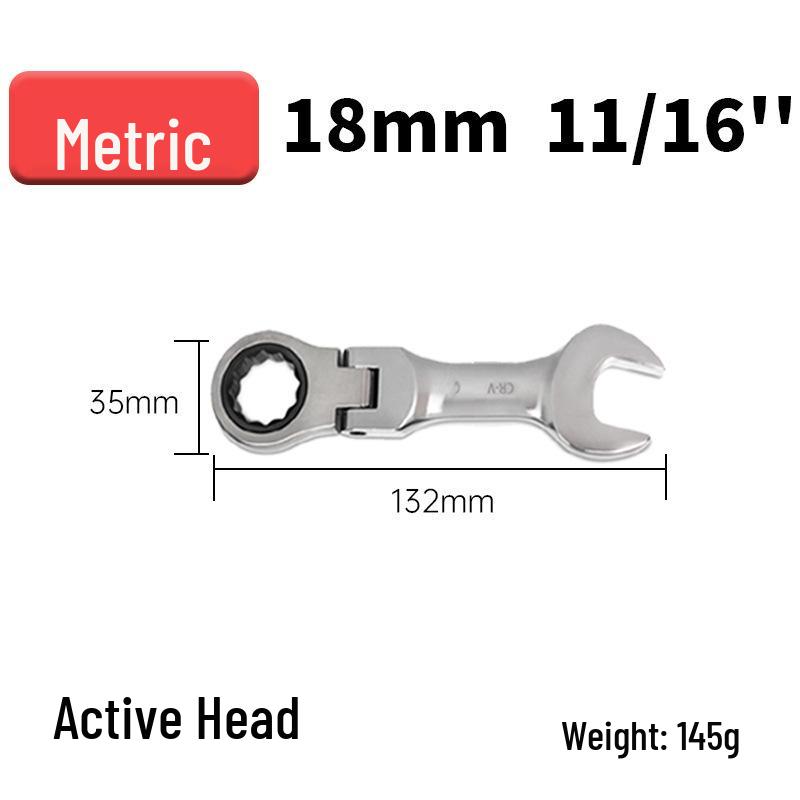 Metric Mini Dual-Use Short Handle Ratchet Wrench for Woodworking