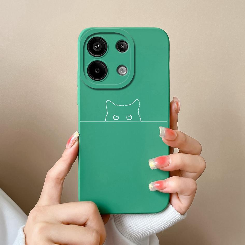 Für Xiaomi Redmi Note 13 Pro 13R Turbo 3 13 A3 Hülle Handyhülle Cartoon-Muster Katze Kameraschutz Anti Drop Matte Weiche Silikon Gehäuse Shell Capa