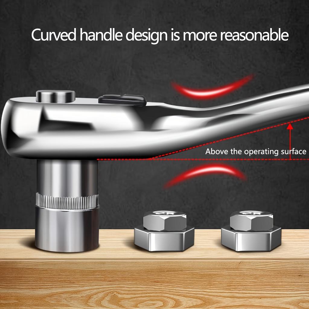 72-Tooth Ratchet Set 1/4", 3/8" & 1/2" Drive - Premium Chrome Vanadium Steel Construction & Chrome Plated Finish