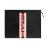 Vintage Jacquard Striped Zipper Clutch Men Clutch Black 475316-CWGSN-1094