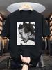 Sängerin Björks Kopf Foto Retro T-Shirt Schwarz und Weiß Ikonisches Porträt Druck Retro Street Style T-Shirt Tägliches Anziehen - Herren...