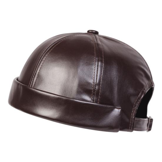Cappello a Cupola Circonferenza Testa Grande Cappello da Teschio Elastico Traspirante Morbido Confortevole Tinta Unita Ecopelle Cappello da Uomo di Mezza Età