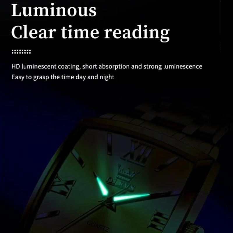 Men's Creative Rectangular Calendar Dial Light Luxury Business Fashion Quartz Watch