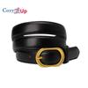 Women's Leather Belts for Jeans Dress Pants Ladies Waist Belt Skinny Belt with Fashion Gold Buckle