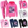 Zweiteiliger Trainingsanzug für Kinder mit Kapuzenoberteil und Hose Langärmeliges bedrucktes Sweatshirt-Set