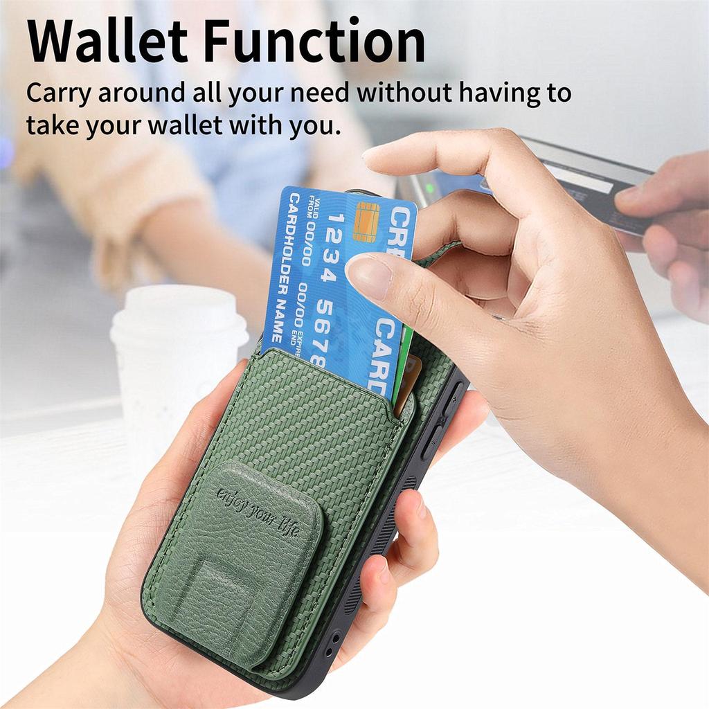 Minimalist iPhone 16/17 Pro Case with Card Slot and Multi-Angle Stand
