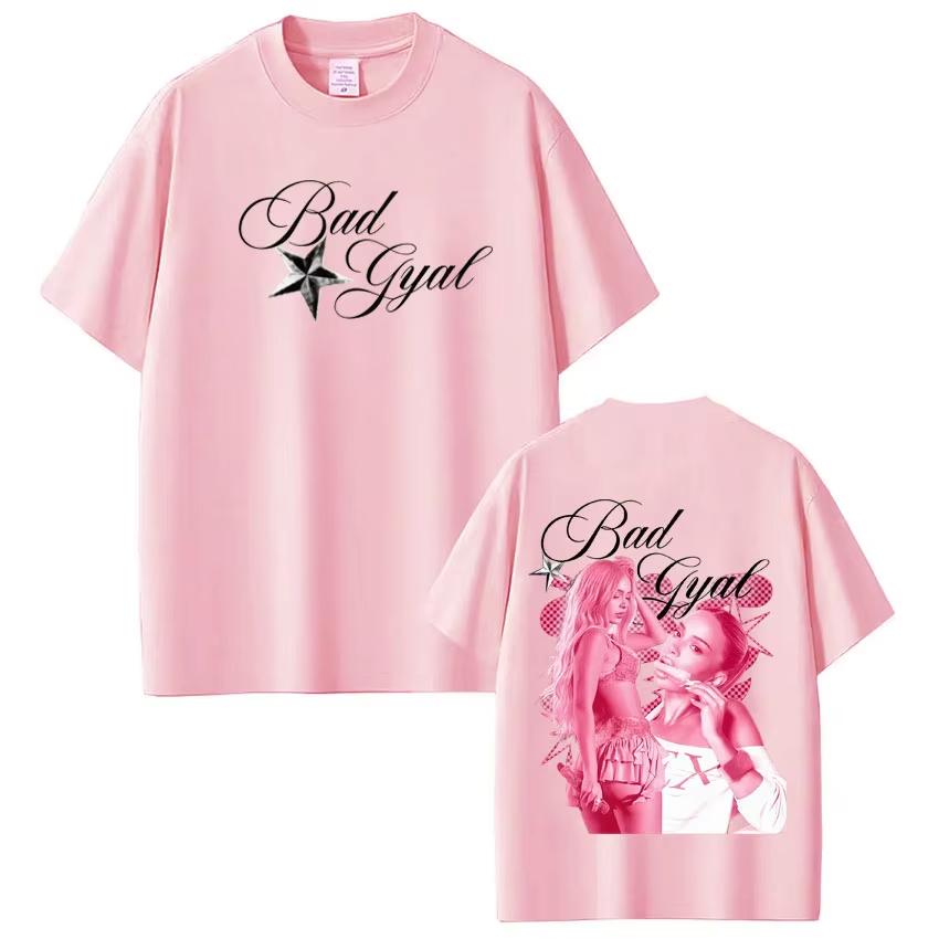 Singer Bad Gyal 2026 Tour Fashion Print Tshirt Men Women Harajuku Tshirt Summer Shortsleeved Casual Aesthetic Trendy Tshirts