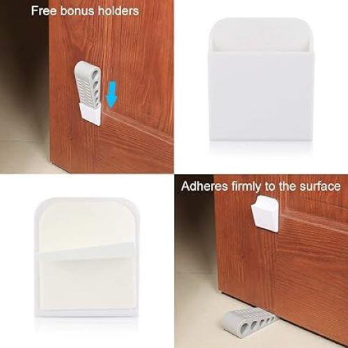 RSINC Rubber Door Stopper with Holder Stackable and SlipResistant Tiles Carpet B07NKJF16S