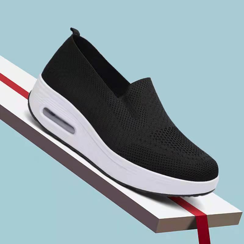 Women's 2025 Thick-Soled Air Cushion Mesh Slip-On Sneakers for Height Increase
