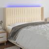 Exclusive House - Cream LED Headboard 203x16x118/128 Cm Fabric