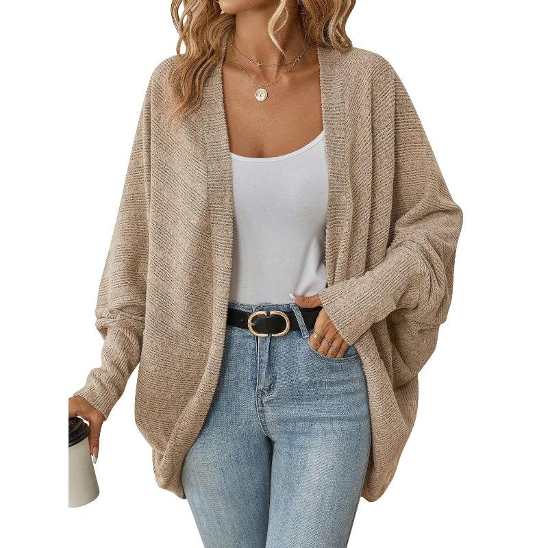 TIFICY Women's Fashion Casual Spring Fall Solid Color Print Long SleeveI Sweaters