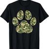 Cute Camo Paw Print Pet Owner Camouflage Paw Print Dog Lover T-Shirt