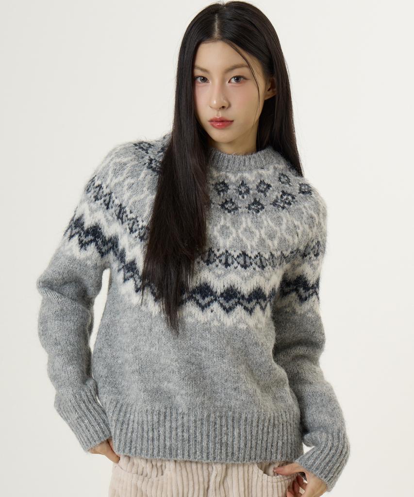 UNKNOWN PLANET Nordic Raglan Knit Gray