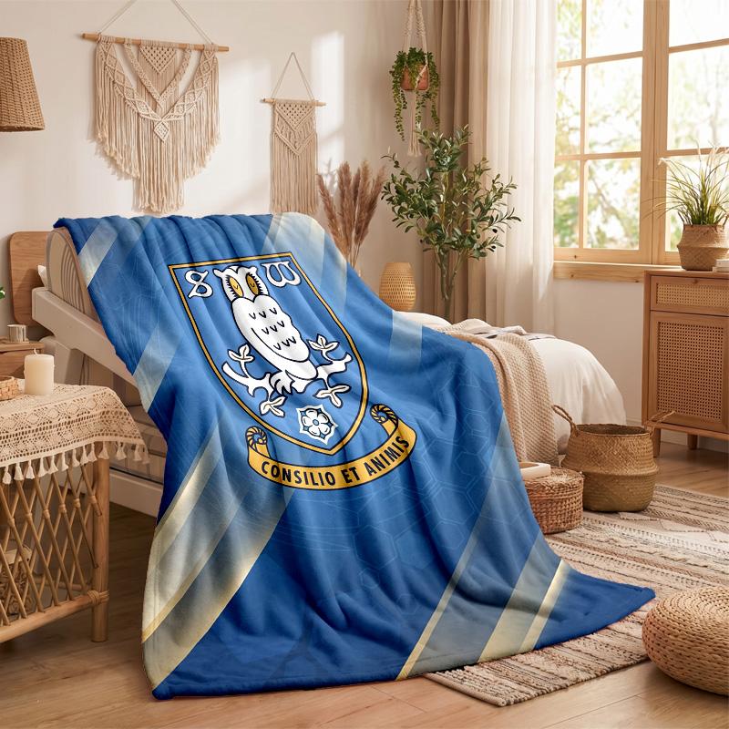 Sheffield Wednesday Theme Fleece Blanket Cozy Soft Plush Blanket For Bedroom Couch Travel