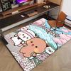 Custom Yier BuBu Bear Mat Personalized Name, Polyester Washable Indoor Entryway Rug, Gift for Christmas, Easter, Thanksgiving Day