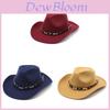Wool Felt Western Cowboy Hat With Large Brim For Outdoor Travel And Gift For Men Women