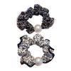 2Pcs Hair Tie High Elasticity Non-Slip Soft Chiffon Fabric Hair Rope with Imitation Pearl Design Floral Print Bun Half-Tied Hair Accessories