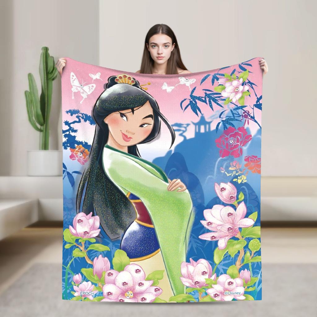 Mulan Cartoon Super Warm Blankets Travel Office Plush Throw Blanket Graphic Home Decor Flannel Bedspread Sofa Bed Cover