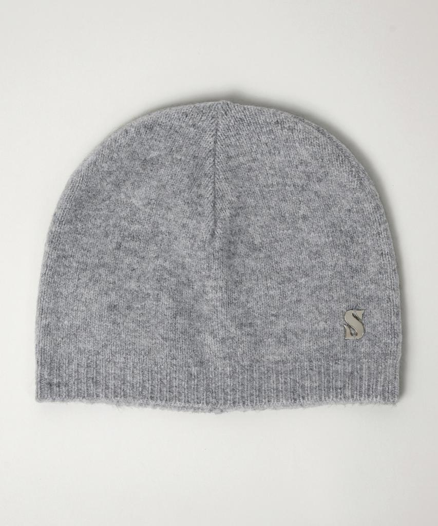 Seteo S Logo Brushed Beanie Melange Grey