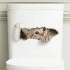 Süße Katze 3D geknackt WC Aufkleber Wandaufkleber Kühlschrank Autositz DIY Wohnzimmer Bad Zimmer Home Decor Wandsticker Schlafzimmer