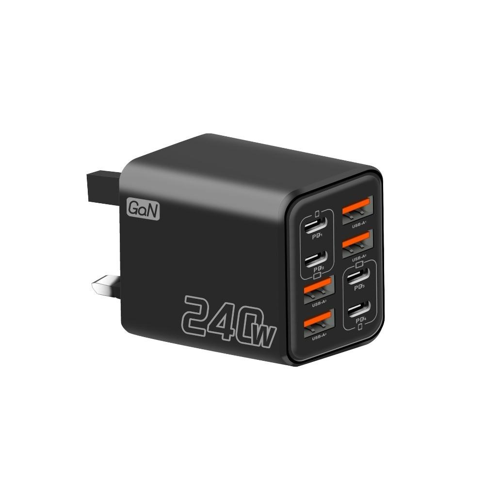 240W Power USB C Charger Head 4 USB Ports Fast Charger Adapter Wall Charger Adapter for Tablet