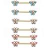 1 Pair Butterfly Nipple Barbell 14g Crystal Nipple Piercing Nipple Jewelry Heart Nipple Ring Bar Stainless Steel Body Piercing for Women