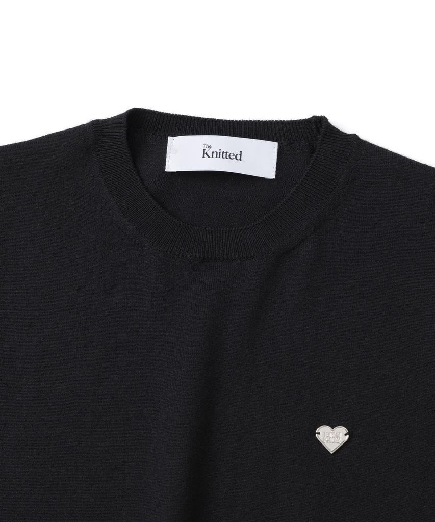 KNITTED (W) Basic Essential Washable Round Short Sleeve Knit Black