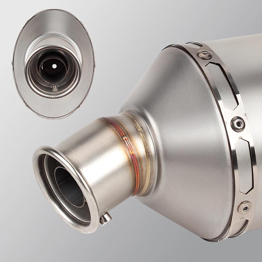 Tubo di scarico ovale esteso per motocicletta in acciaio inossidabile da 51 mm