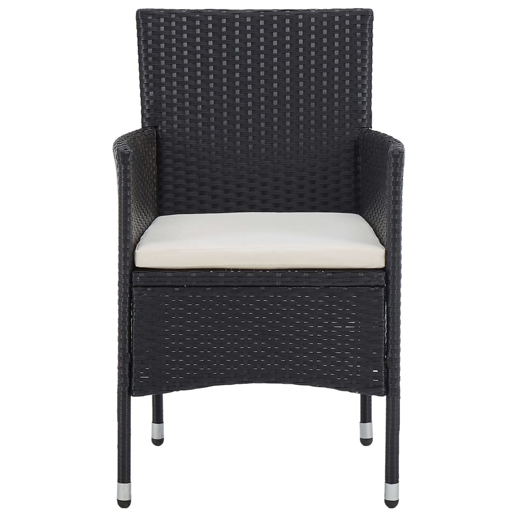 Vidaxl 5-Piece Garden Furniture Set, Poly Rattan, Black