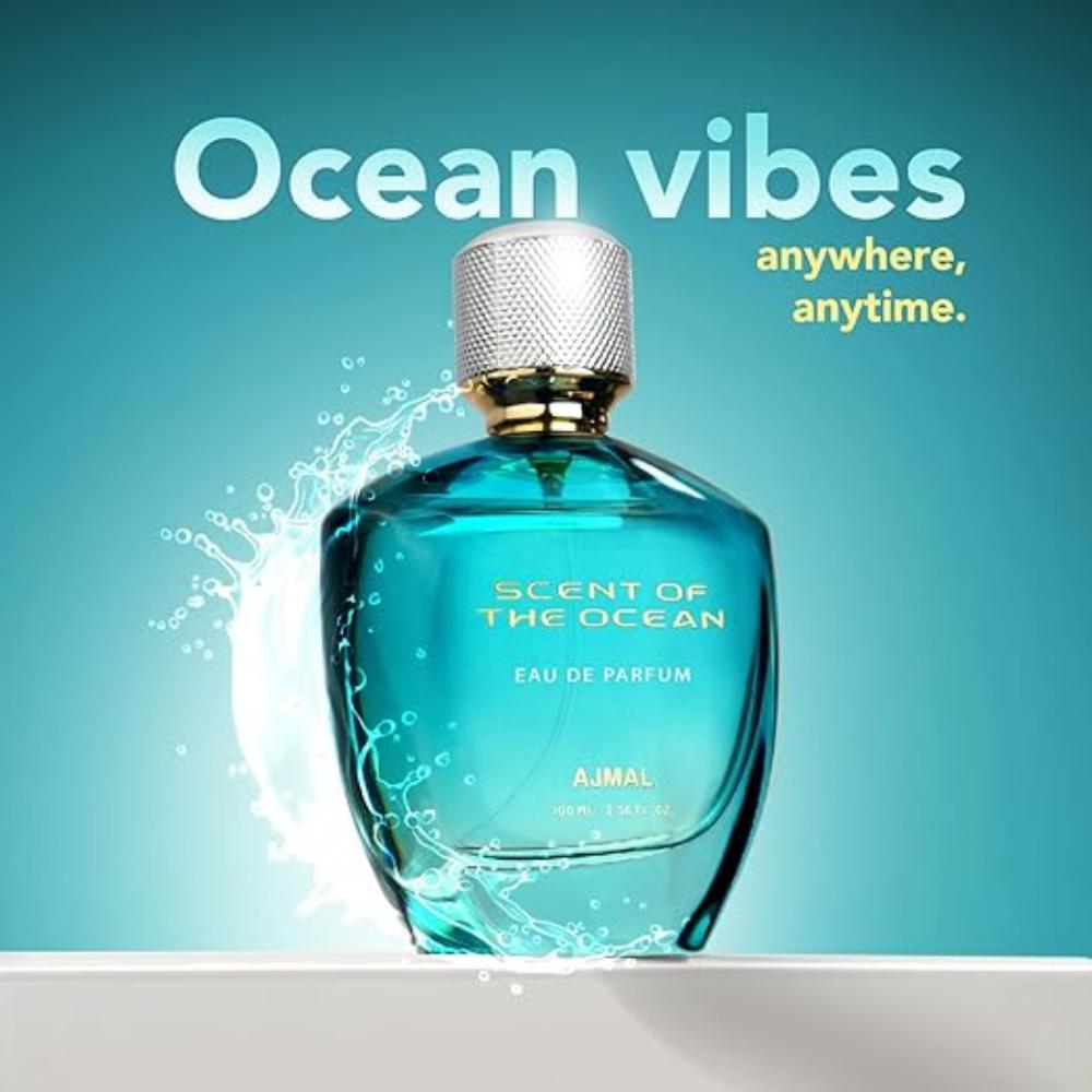 Ajmal Scent of the Ocean, Unisex Eau De Parfum, 100ml | Prémiová luxusní vůně | Vodní květinová | Vhodné pro každou příležitost